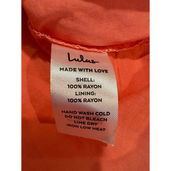 Lulu’s NWT Garden Bloom Coral and White Floral Print Ruffled Shift Dress Medium - Picture 8 of 8